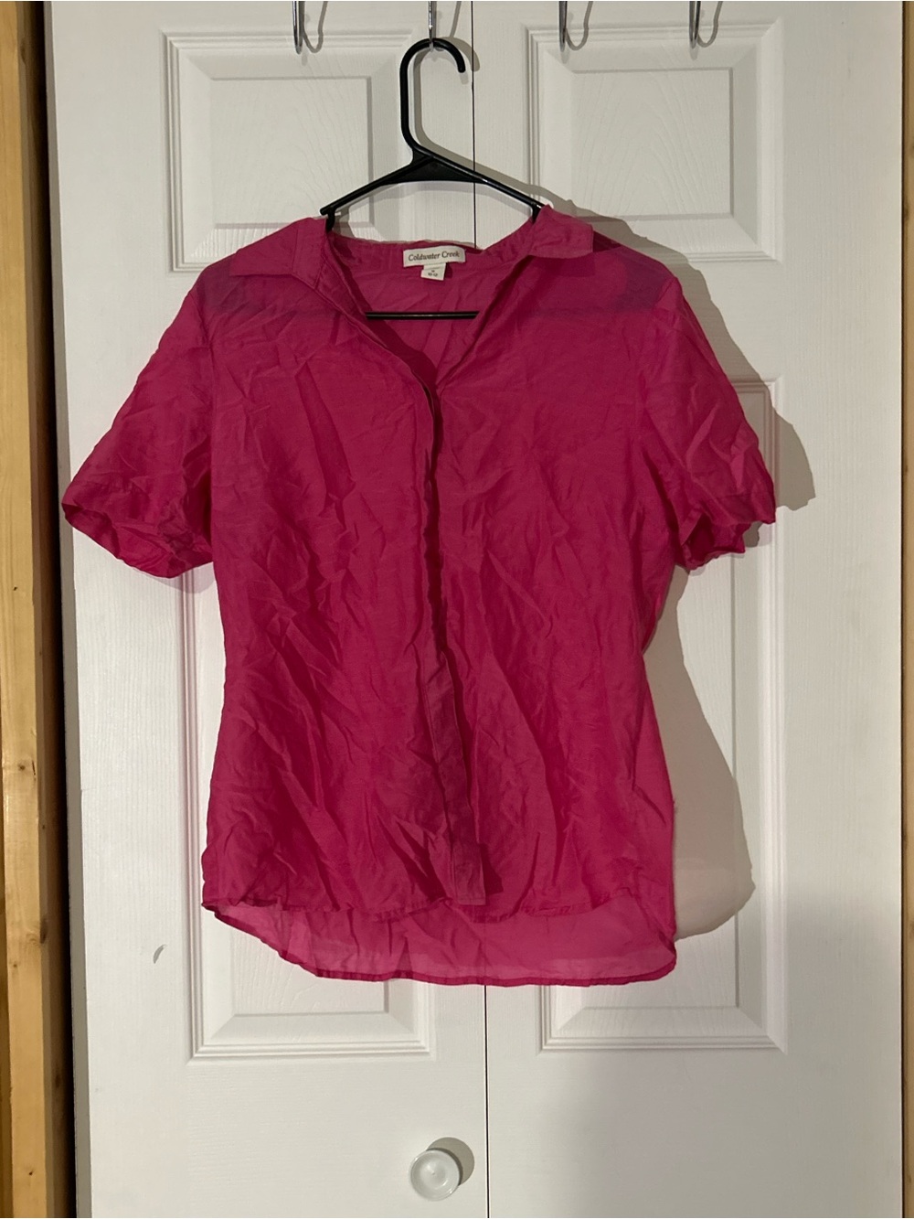 Coldwater Creek Women's Hot Pink Short-Sleeve Blouse